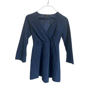 INTERMIX Blue Wrap Long Sleeve Dress - Size 2